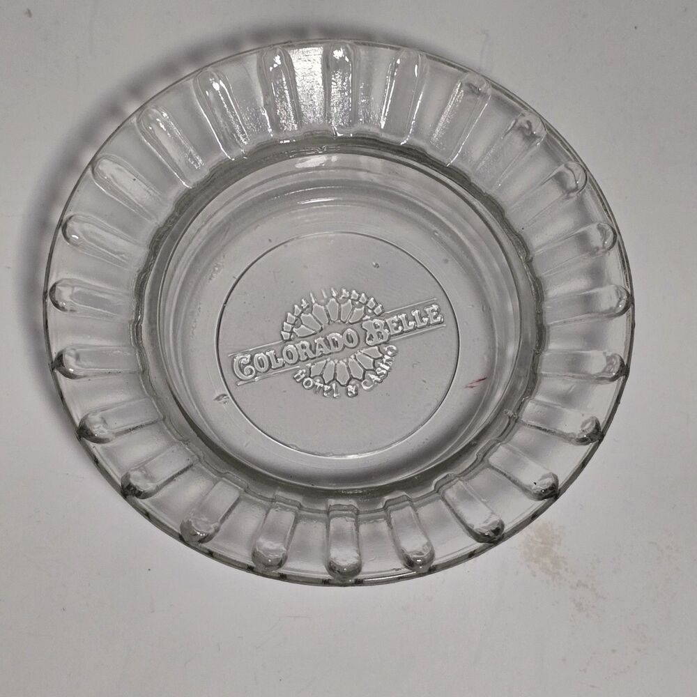 Colorado Belle Casino Glass Ashtray Casino Theme Collectible Memorabilia Vintage